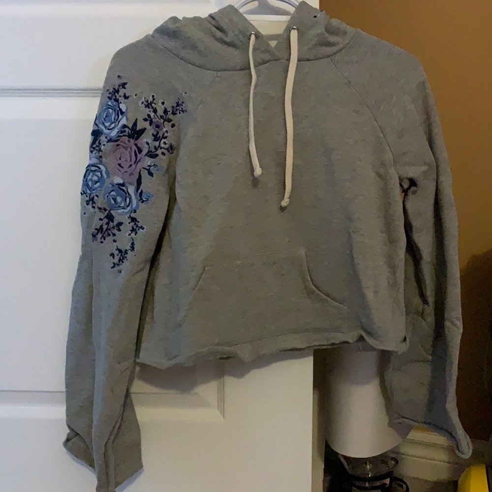 American Rag Floral Bell Sleeve Hoodie
